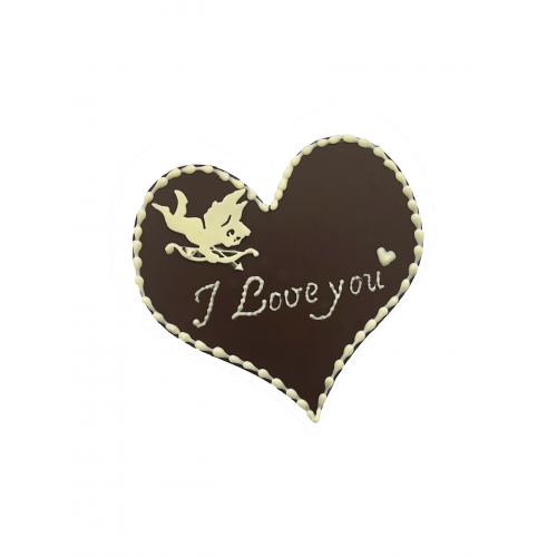 Шоколадное сердце с барельефом "I LOVE YOU" 65 г